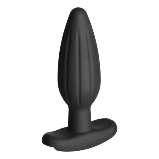 Plug anal din silicon negru pentru electrostimulare, mărime medie