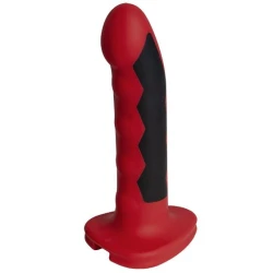 Dildo strap-on din silicon, roșu