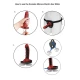 Dildo strap-on din silicon, roșu