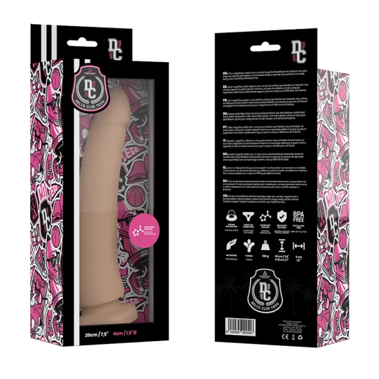 DELTA CLUB - Jucărie sexuală tip dildo, silicon medical, Natural, 20 cm - Ø 4 cm