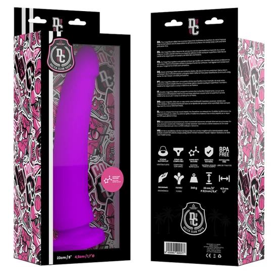 DELTA CLUB - Jucărie tip dildo, silicon medical, lavandă, 23 cm - Ø 4.5 cm
