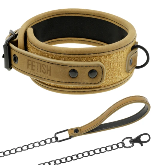 ORIGEN - Set cătușe tip fetish, cu colier din neopren, cu lanț