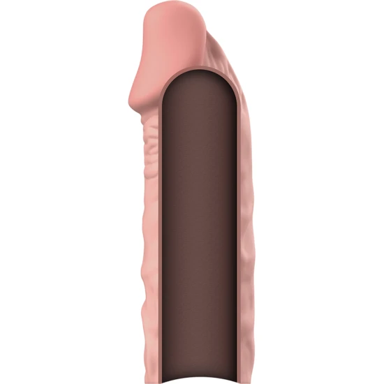 Manșon V5, Liquid Silicone Penis Extension, Bej