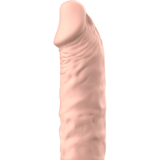 Manșon V5, Liquid Silicone Penis Extension, Bej