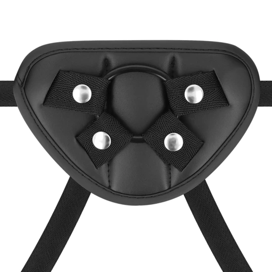 CYBERSILICOCK - Ham de tip strap-on cu 3 inele, pentru dildouri, negru