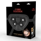 CYBERSILICOCK - Ham de tip strap-on cu 3 inele, pentru dildouri, negru