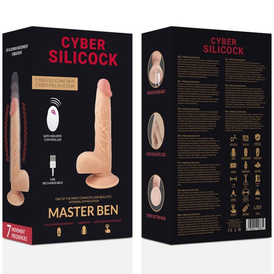 Dildo Master Ben, Cu Telecomandă, Bej