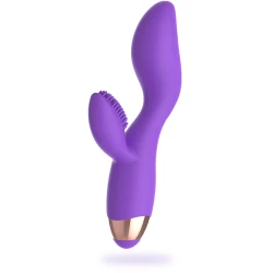 Vibrator siliconic reîncărcabil, Roz Mov și auriu