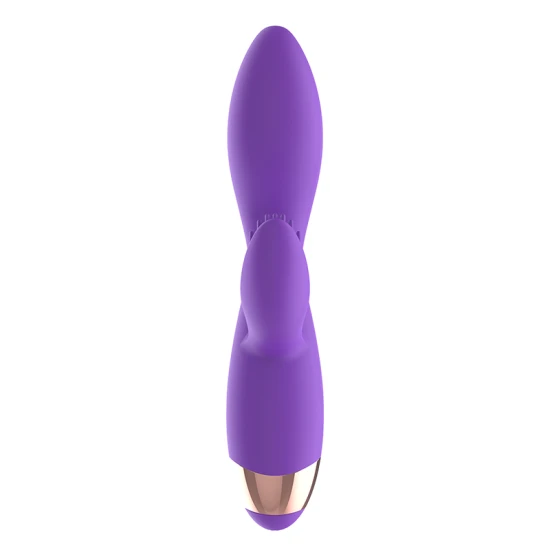 Vibrator siliconic reîncărcabil, Roz Mov și auriu