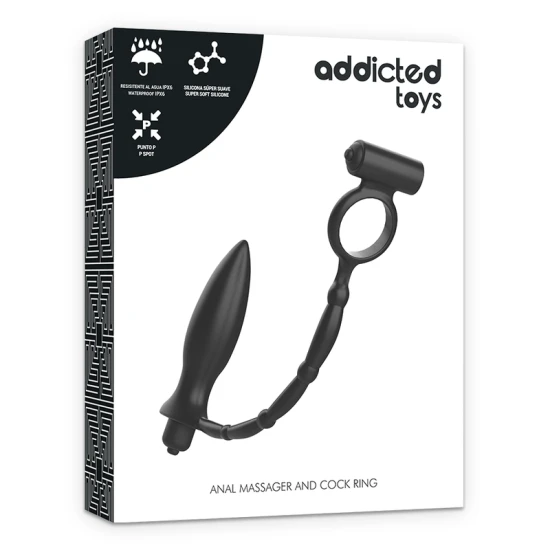 Plug anal cu inel vibratant - Negru