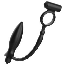 Plug anal cu inel vibratant - Negru