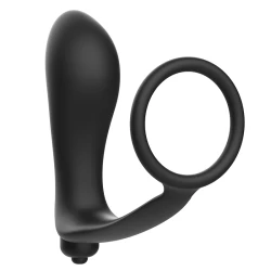 Plug anal vibrator cu inel pentru penis