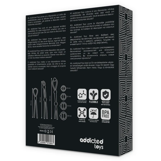 Set inele penis din silicon flexibil, Roz/Negru