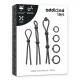Set inele penis din silicon flexibil, Roz/Negru