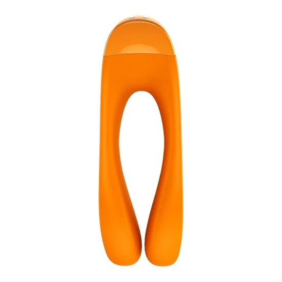 Vibrator pentru deget Candy Cane din silicon, portocaliu