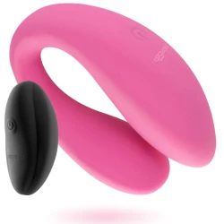 Stimulator dublu pentru cupluri din silicon, roz, universal