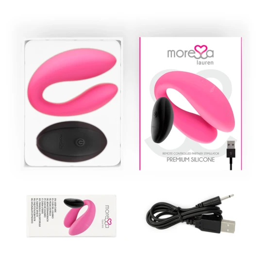 Stimulator dublu pentru cupluri din silicon, roz, universal