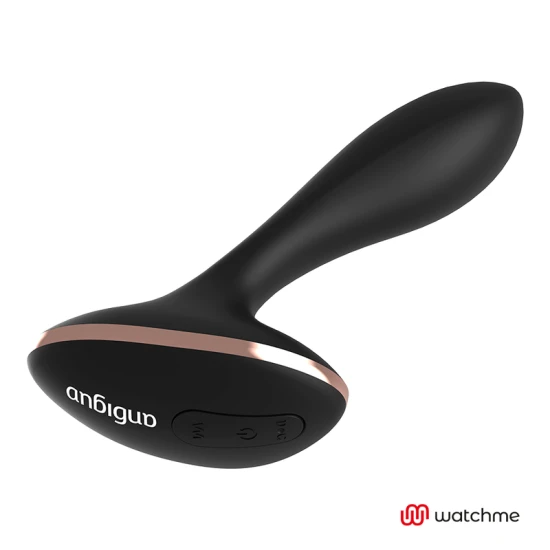 Plug anal vibrator cu telecomandă WATCHME, silicon, negru