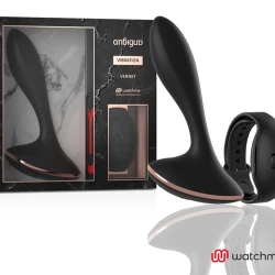 Plug anal vibrator cu telecomandă WATCHME, silicon, negru