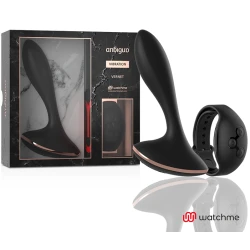 Plug anal vibrator cu telecomandă WATCHME, silicon, negru