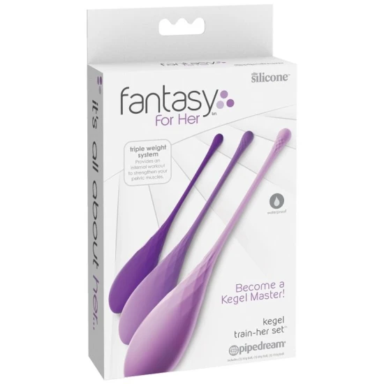 Set antrenament Kegel din silicon, 3 greutăți, roz