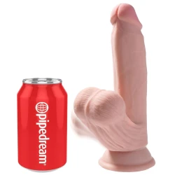 Dildo realist cu bile mobile din TPE, piele deschisă, 15,2 cm
