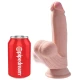 Dildo realist cu bile mobile din TPE, piele deschisă, 15,2 cm