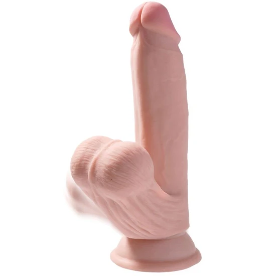 Dildo realist cu bile mobile din TPE, piele deschisă, 15,2 cm