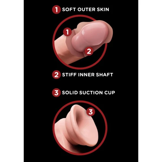 Dildo realist cu bile balansante din TPE, 26 cm, 20.3 cm inserabil