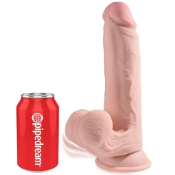 Dildo realist cu bile balansante din TPE, 26 cm, 20.3 cm inserabil
