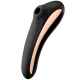Vibrator Air Pulse Dual Kiss din silicon, negru