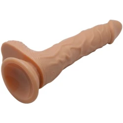 Vibrator realist cu vibrații și rotație, TPR, maro deschis, 20 cm