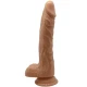 Vibrator realist cu vibrații și rotație, TPR, maro deschis, 20 cm