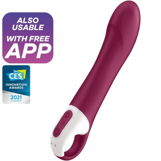 Vibrator G-spot încălzit din silicon, negru