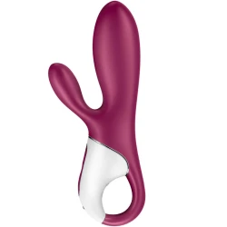 Vibrator G-spot și clitoridian cu încălzire, silicon, roz