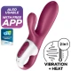 Vibrator G-spot și clitoridian cu încălzire, silicon, roz