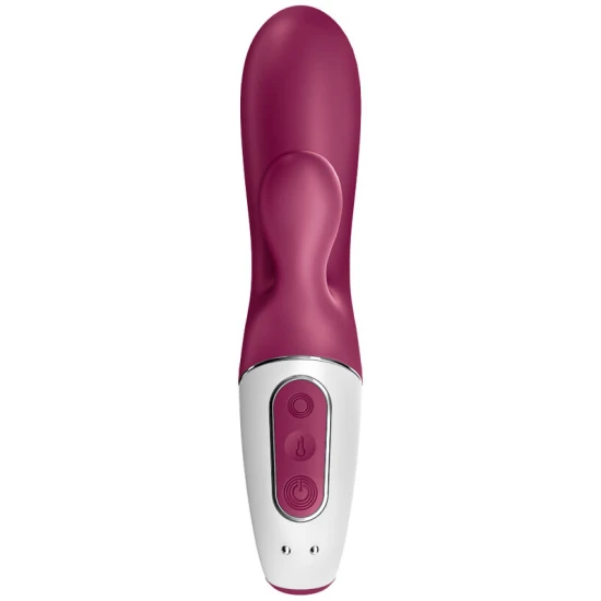 Vibrator G-spot și clitoridian cu încălzire, silicon, roz