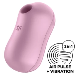 Stimulator clitoridian Air Pulse și vibrator din silicon, liliac