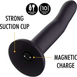 Dildo vibrator din silicon termocromic, mov, mărimea L