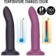 Dildo vibrator din silicon termocromic, mov, mărimea L