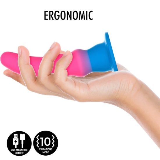 Dildo vibrator din silicon, multicolor, M