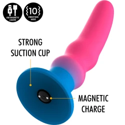 Dildo vibrator din silicon, multicolor, M