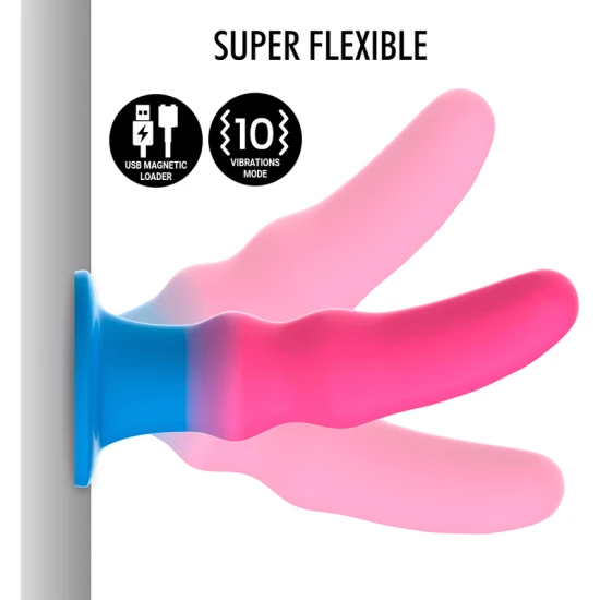 Dildo vibrator din silicon, multicolor, M
