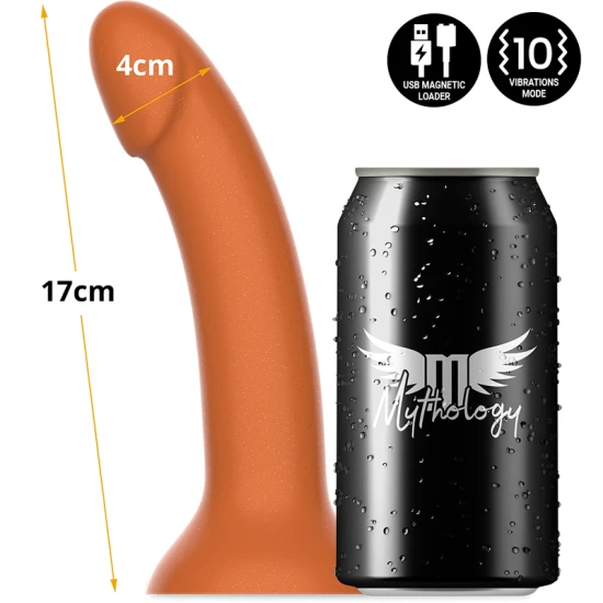 Dildo vibrator cu ventuză din silicon, auriu, M