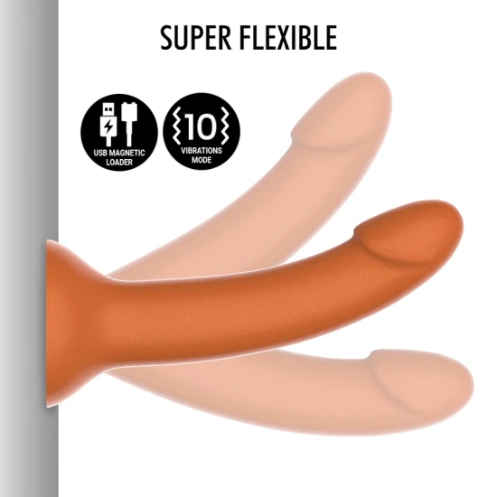 Dildo vibrator cu ventuză din silicon, auriu, M
