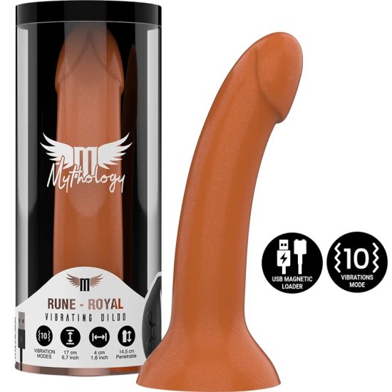Dildo vibrator cu ventuză din silicon, auriu, M