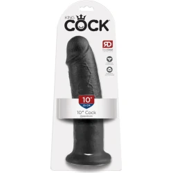 Dildo realist negru din cauciuc, 25 cm