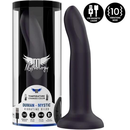 Dildo vibrator din silicon termocromic, mov, mărimea L