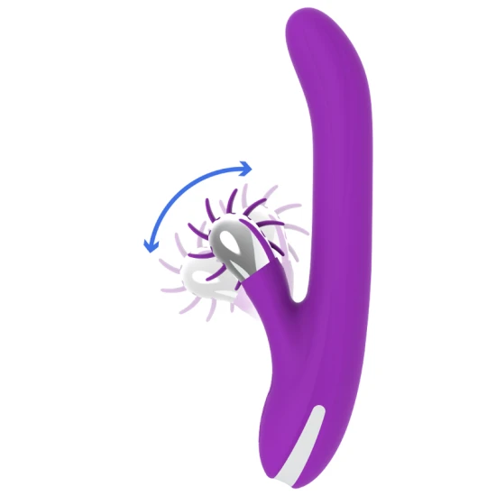 Stimulator clitoridian Bunny Funny Rotation 2.0, silicon, alb