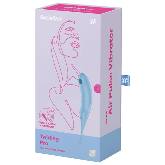 Stimulator și vibrator Air-Pulse Twirling Pro, albastru